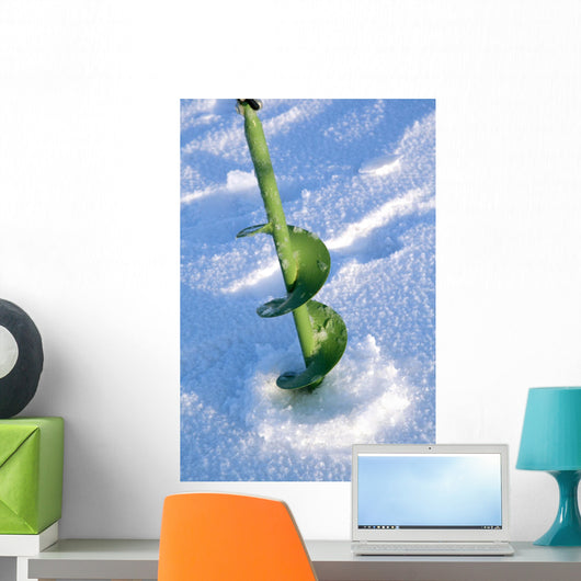 Fishing Auger on Ice Wall Mural