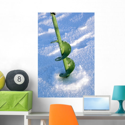 Fishing Auger on Ice Wall Mural