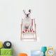French Bulldog in Red White Deck Chair Wall Decal