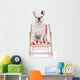 French Bulldog in Red White Deck Chair Wall Decal