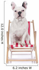 French Bulldog in Red White Deck Chair Wall Decal