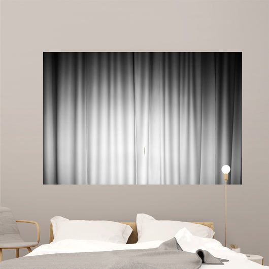 White curtain photo background with spotlight on it Wall Mural