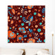 Floral Theme Seamless Pattern Wall Decal