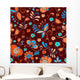 Floral Theme Seamless Pattern Wall Decal