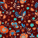Floral Theme Seamless Pattern Wall Decal