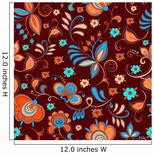 Floral Theme Seamless Pattern Wall Decal