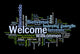 Welcome phrase words cloud concept Wall Mural