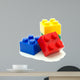 Plastic building blocks on white background 