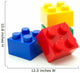 Plastic building blocks on white background 
