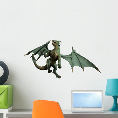 Large Green Dragon Turning shown on a wall