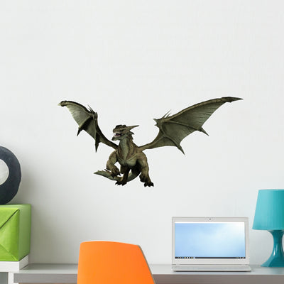 Large Green Dragon shown on a wall