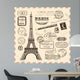 Paris postage design elements 