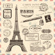 Paris postage design elements 