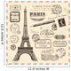 Paris postage design elements 