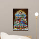 Stained glass window of St. James Cathedral, Seville, Spain 