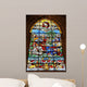 Stained glass window of St. James Cathedral, Seville, Spain 