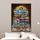 Stained glass window of St. James Cathedral, Seville, Spain 
