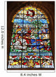 Stained glass window of St. James Cathedral, Seville, Spain 