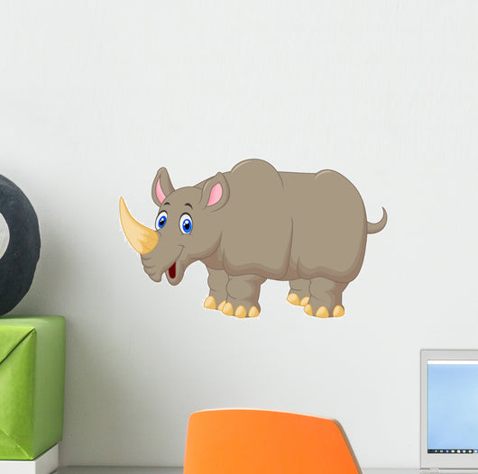 Cute Rhino cartoon Wall Decal