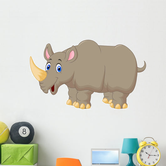 Cute Rhino cartoon Wall Decal