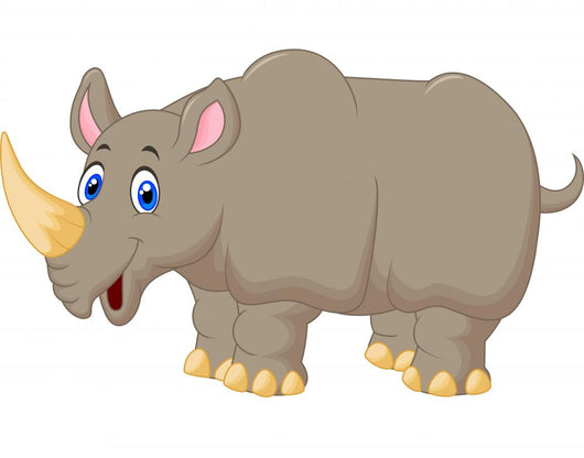Cute Rhino cartoon Wall Decal