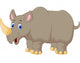 Cute Rhino cartoon Wall Decal