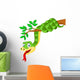 Cartoon Green Snake on Branch Wall Decal