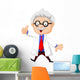 Professor Cartoon Thumb up Wall Decal