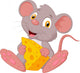 Cute mouse cartoon holding cheese Wall Decal