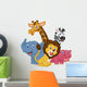 Happy safari animal cartoon Wall Decal