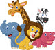 Happy safari animal cartoon Wall Decal