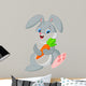 Happy Rabbit Holding Carrot 