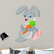 Happy Rabbit Holding Carrot 