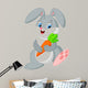 Happy Rabbit Holding Carrot 
