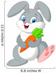Happy Rabbit Holding Carrot 