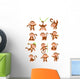 Happy monkey cartoon collection set Wall Decal