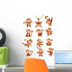 Happy monkey cartoon collection set Wall Decal