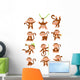 Happy monkey cartoon collection set Wall Decal