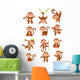 Happy monkey cartoon collection set Wall Decal