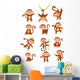 Happy monkey cartoon collection set Wall Decal