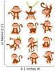 Happy monkey cartoon collection set Wall Decal