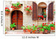 Italian house front with colorful potted flowers Wall Mural