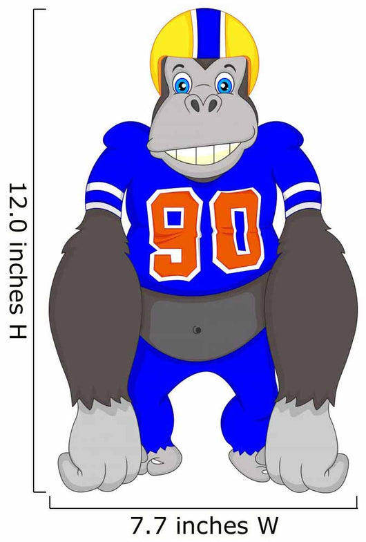 Gorilla Cartoon Playing American Fooball 