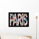 Paris text with collage of colourful euro notes illustration Wall Mural