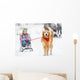 Little Girl with Sledge Wall Decal