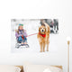 Little Girl with Sledge Wall Decal