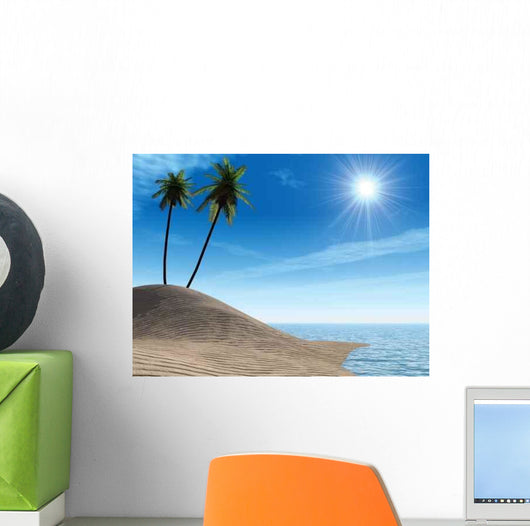 Sea Coast Palm Tree Wall Decal