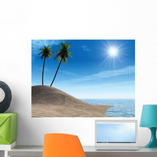 Sea Coast Palm Tree Wall Decal