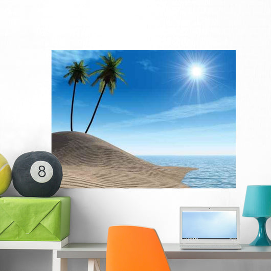 Sea Coast Palm Tree Wall Decal