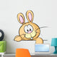 bunny peeking from behind the desk isolated Wall Decal
